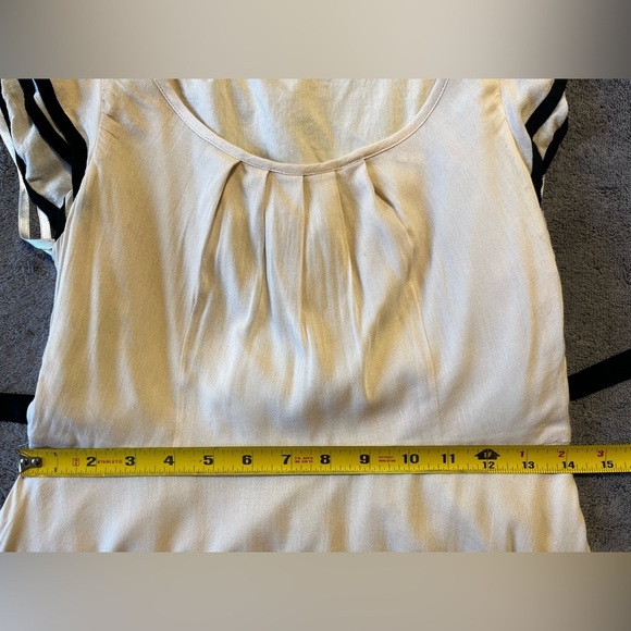Anthropologie Maeve Time Gone By Dress Cream w/ Black Trim Size 4 - Picture 6 of 10